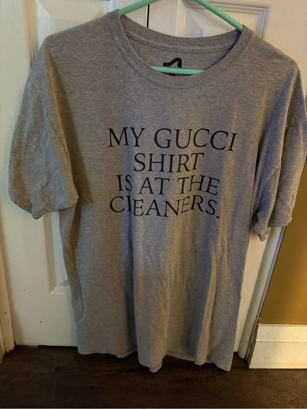 surf style Gray Graphic Short Sleeve Tee with Black Text